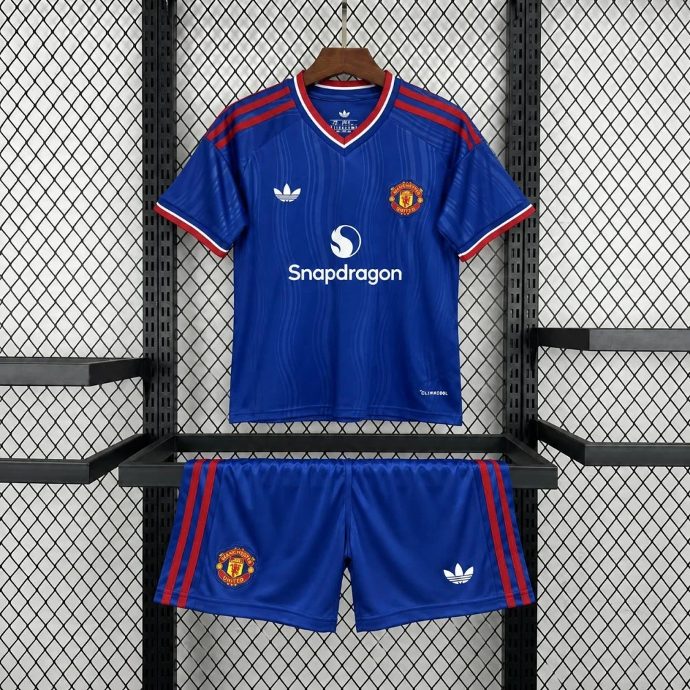 Детская футбольная форма Man United Away 26/27 blue #1