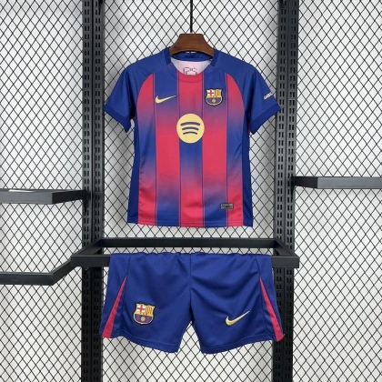 Детская футбольная форма Barcelona Home 25/26 red/blue
