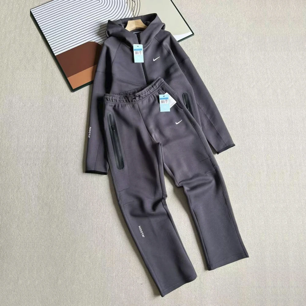 Костюм Nike x Nocta Tech Fleece zip logo dark grey #1
