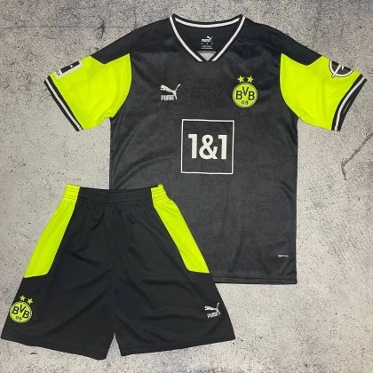 Детская футбольная форма BVB Away 21/22 black/volt