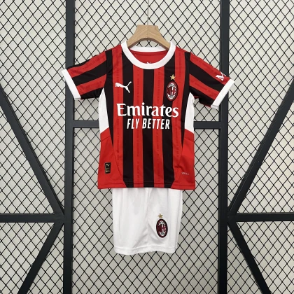 Детская футбольная форма Milan Home 24/25 red/black