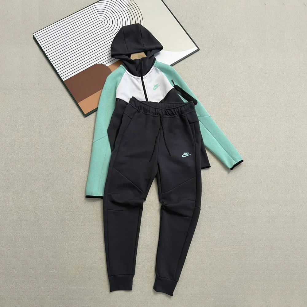 Костюм Nike Tech Fleece zip logo turquoise/white/black #1