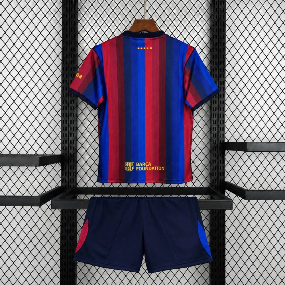 Детская футбольная форма Barcelona Home 26/27 red/blue #3