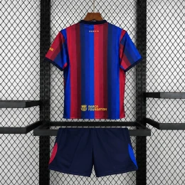 Детская футбольная форма Barcelona Home 26/27 red/blue #3