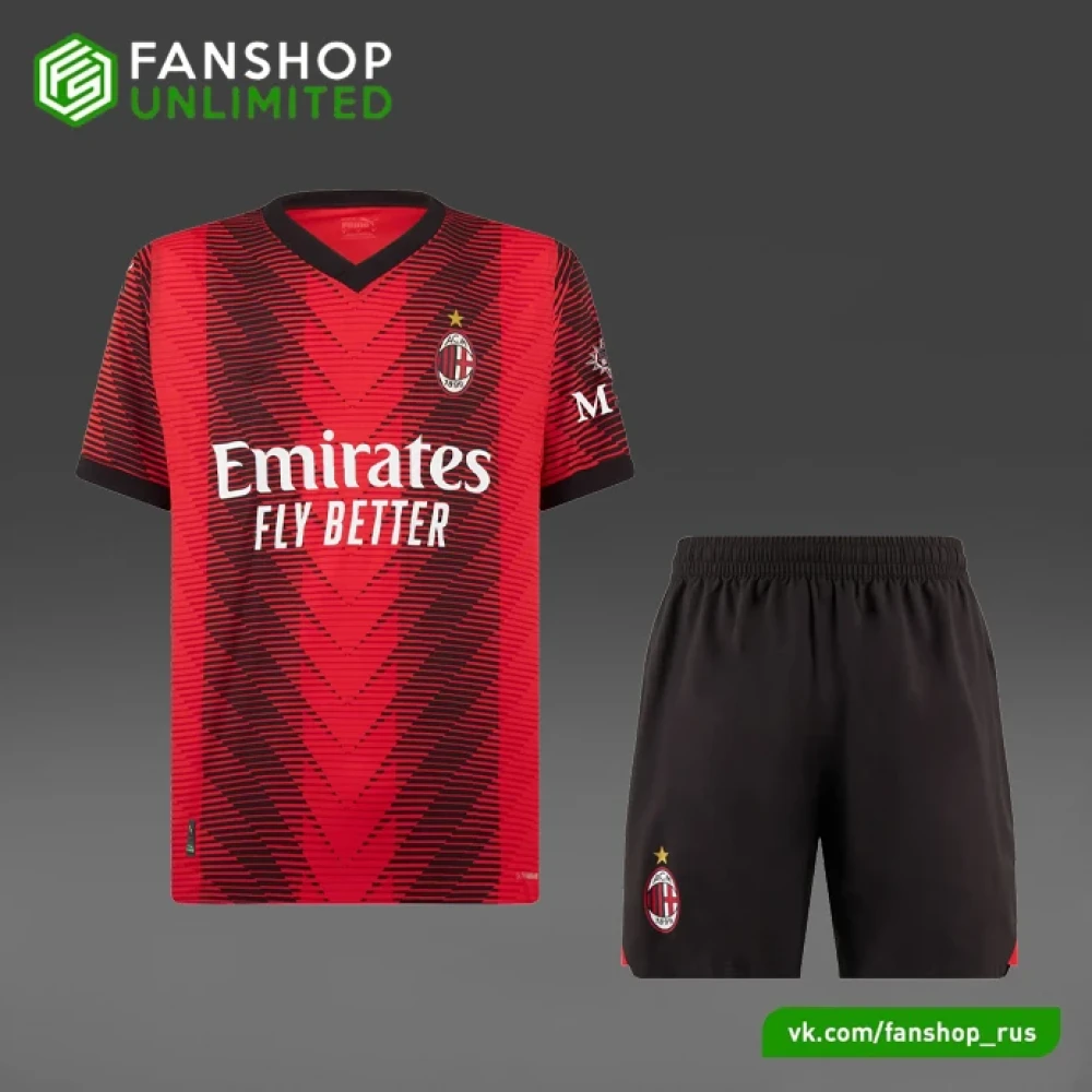 Футбольная форма Milan Home 23/24 red/black #1