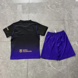 Детская футбольная форма Barcelona Away 26/27 black/violet #3