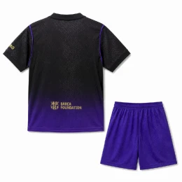 Детская футбольная форма Barcelona Away 26/27 black/violet #2