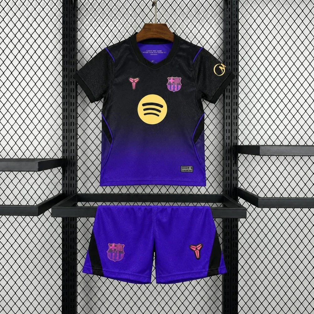 Детская футбольная форма Barcelona Away 26/27 black/violet #1
