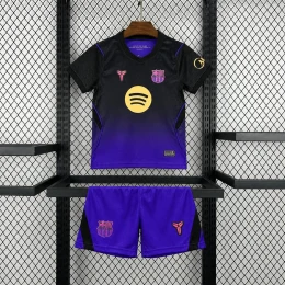 Детская футбольная форма Barcelona Away 26/27 black/violet #1