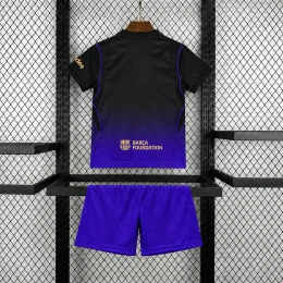 Детская футбольная форма Barcelona Away 26/27 black/violet #4